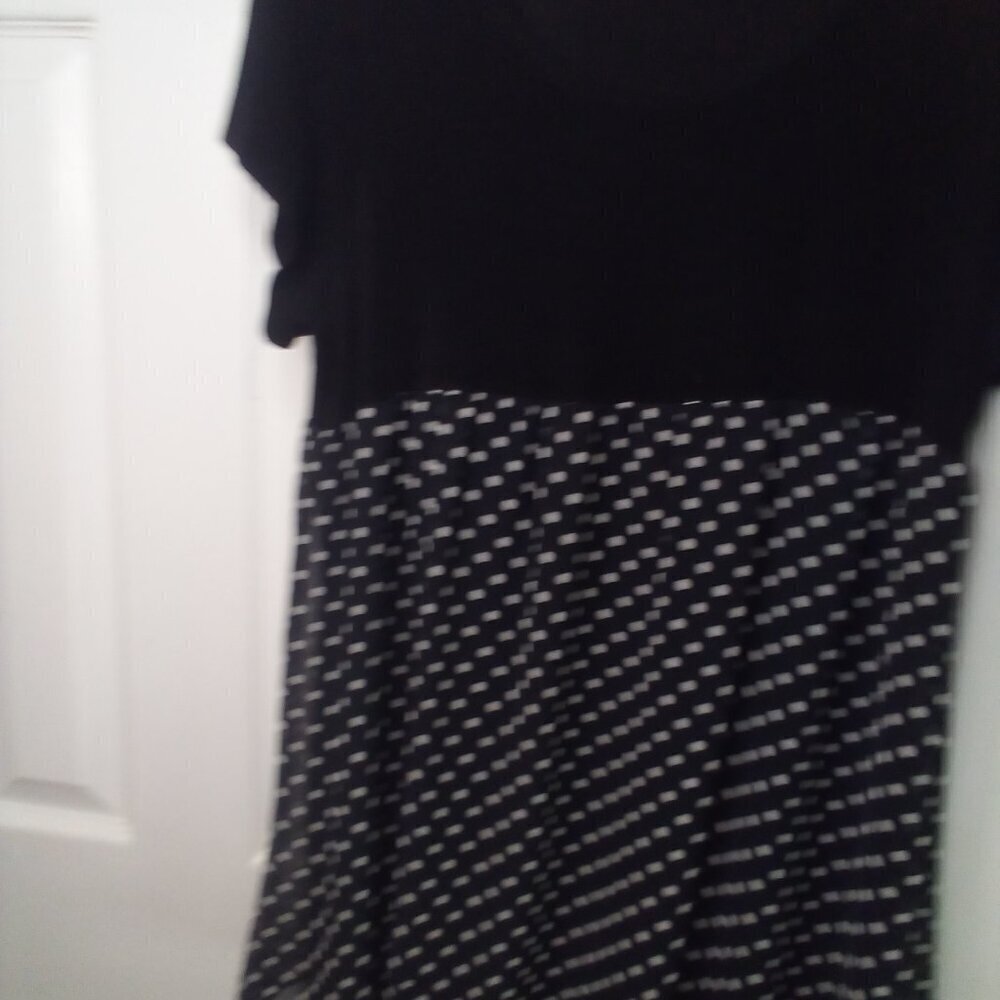 Citiknits Dress Women L Short Sleeve Polka Dot Black White - Picture 8 of 16